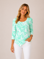 Load image into Gallery viewer, Lulu-B Breeze Green Asymmetric Top

