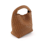 Load image into Gallery viewer, Medium Woven Hobo Crossbody Bag- Brown
