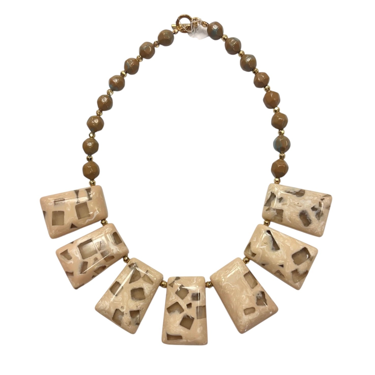 Block Collar Beaded Necklace