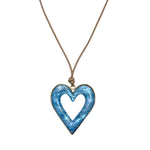 Load image into Gallery viewer, Long Blue Heart Necklace
