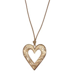 Load image into Gallery viewer, Long Tan Heart Necklace
