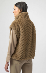 Load image into Gallery viewer, Chevron Faux Fur Mock Neck Vest
