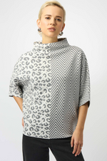 Load image into Gallery viewer, Jacquard Knit Mixed Print Boxy Sweater
