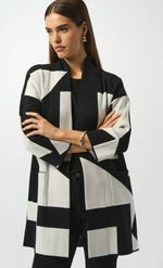 Load image into Gallery viewer, Jacquard Sweater Knit Colour-Block Cover-Up
