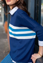 Load image into Gallery viewer, Catalina Crewneck Sweater - Navy/Teal
