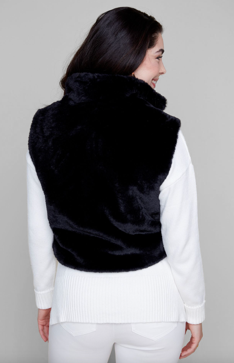 Renuar Faux Fur Vest - Black