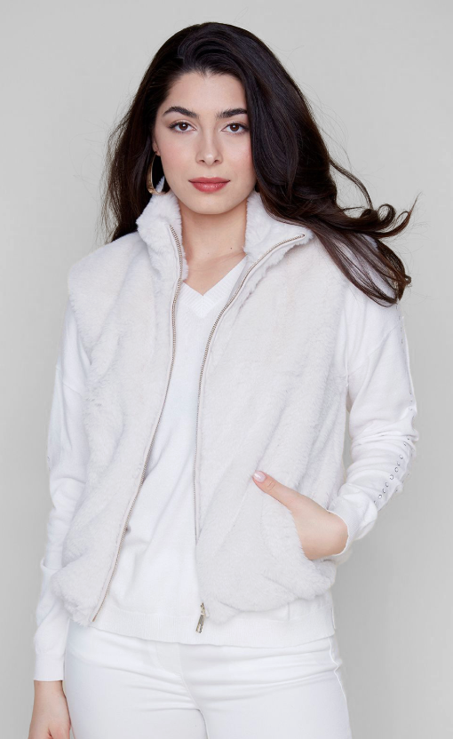 Renuar Faux Fur Vest - Oatmeal
