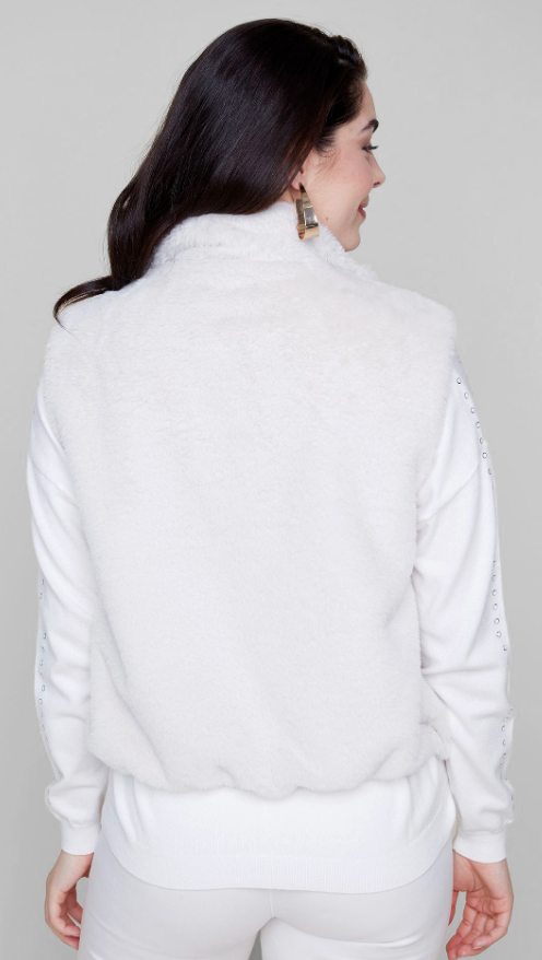 Renuar Faux Fur Vest - Oatmeal