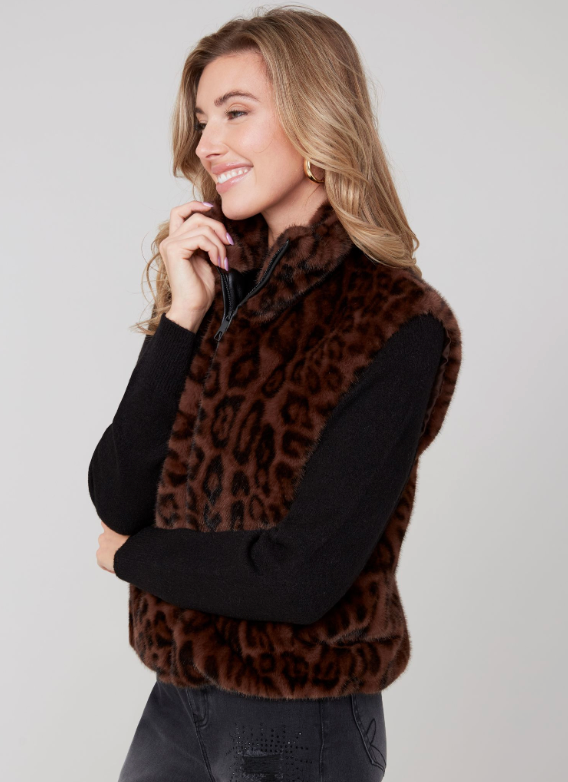 Renuar Faux Fur Vest - Chestnut