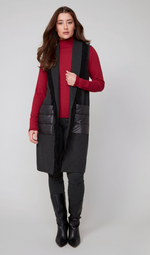 Load image into Gallery viewer, Longline Fringe Vest - Charcoal
