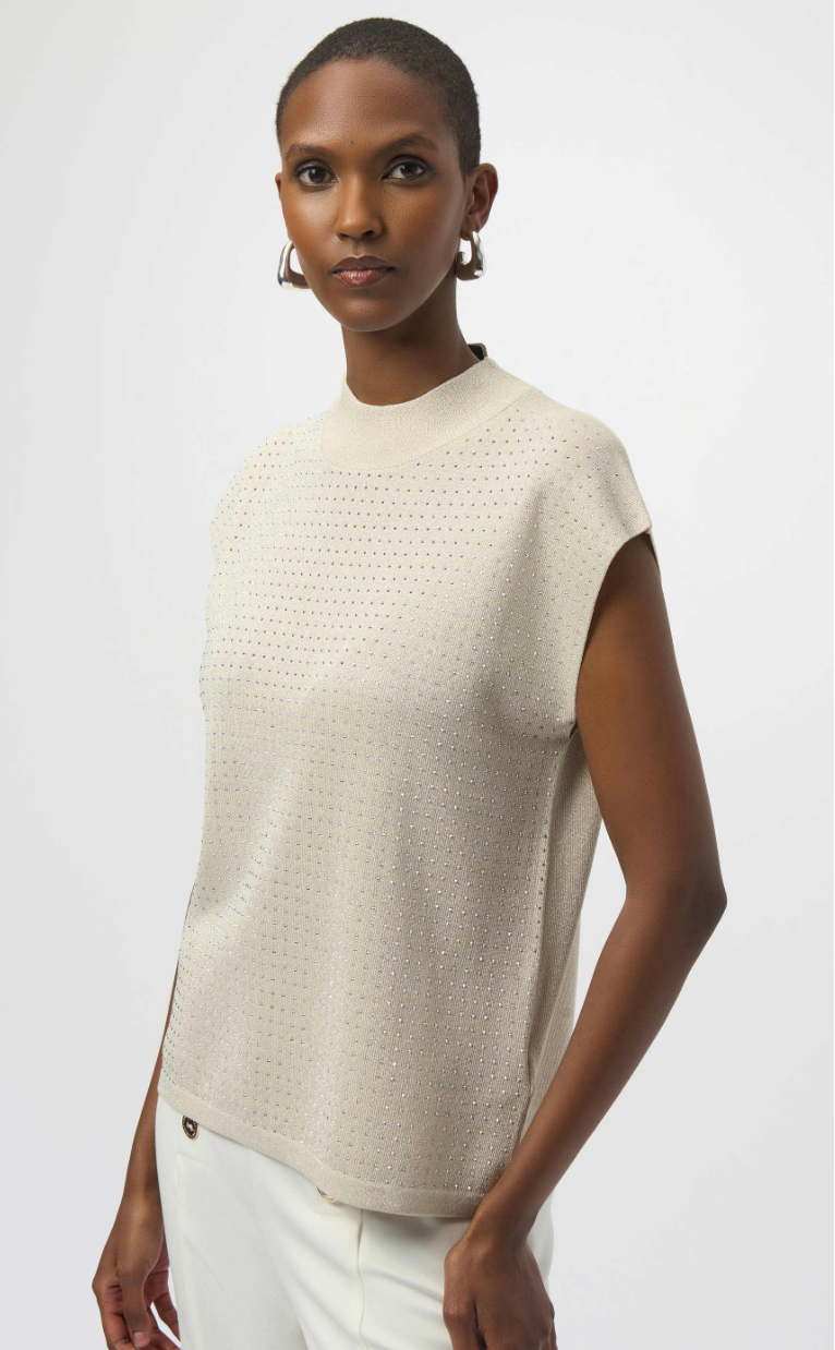 Sweater Knit Top with Cover-Up and Iron-On Detail