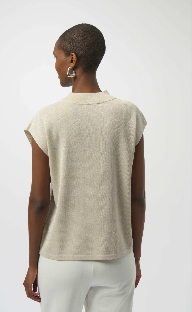 Sweater Knit Top with Cover-Up and Iron-On Detail