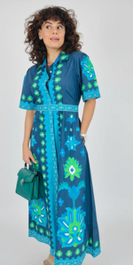 Load image into Gallery viewer, CHELSEA SHIRTDRESS | IZNIK NAVY
