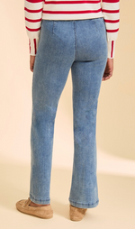 Load image into Gallery viewer, FDJ Pull On Boot Leg w/ Bows - Medium Wash
