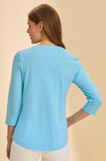Load image into Gallery viewer, FDJ V Neck Top - Pacific Blue
