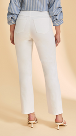Load image into Gallery viewer, FDJ Pull On Straight Ankle Pant - White
