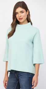 Load image into Gallery viewer, FATE Mock Neck Pullover Sweater - Soft Mint
