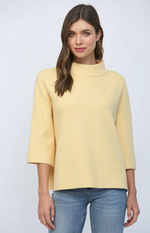 Load image into Gallery viewer, FATE Mock Neck Pullover Sweater - Mellow Yellow
