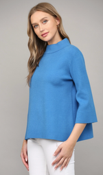 Load image into Gallery viewer, FATE Mock Neck Pullover Sweater - French Blue
