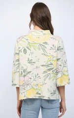 Load image into Gallery viewer, Floral Pattern 3/4 Flared Slv Mock Neck Sweater
