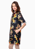 Load image into Gallery viewer, Dizzy Lizzie Chatham Dress Black Dragon
