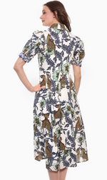 Load image into Gallery viewer, Dizzy Lizzie Montauk Dress Cheetahs and Floral Linen Cotton
