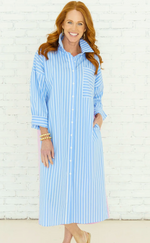 Load image into Gallery viewer, Libby Stripe Dress Wedgewood

