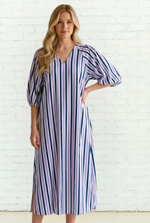 Load image into Gallery viewer, Coco Palm Beach Dress Lavender and Navy
