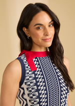 Load image into Gallery viewer, RED/NAVY Sleeveless Sweater Top
