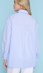 Load image into Gallery viewer, Blue/White Embellished Shirt
