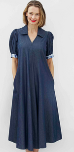 Load image into Gallery viewer, Montauk Trapeze Denim Dress
