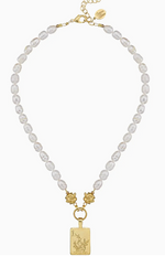 Load image into Gallery viewer, 1 Bam Bird Mahjong Tile Pearl Necklace
