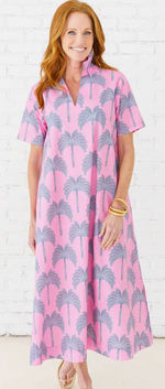 Load image into Gallery viewer, Caryn Lawn- Gerogia Palm Dress Pink
