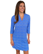 Load image into Gallery viewer, Lulu B Long sleeve Dress - Blue Geometric
