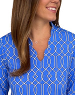 Load image into Gallery viewer, Lulu B Long sleeve Dress - Blue Geometric
