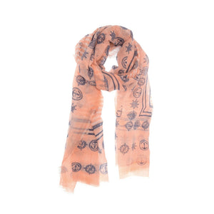 PEACH ANCHORS AWAY SCARF