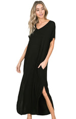 Load image into Gallery viewer, RELAXED FIT MAXI DRESS - Black
