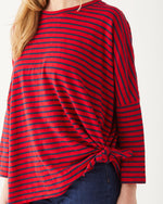 Load image into Gallery viewer, Catalina Slub Tee - Red and Navy Stripes
