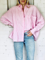 Load image into Gallery viewer, CATE SHIRT - Pink Stripe
