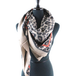 Load image into Gallery viewer, SQUARE LEOPARD SCARF - BEIGE
