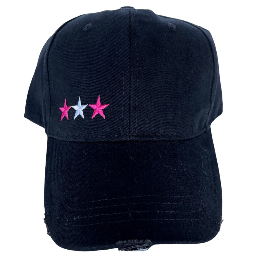 HAUTE SHORE BASEBALL CAP - Pink and White Stars