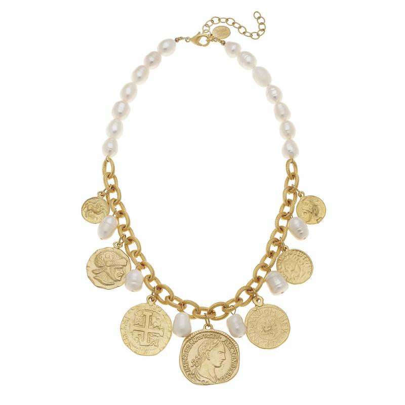MULTI-COIN FRESHWATER PEARL NECKLACE