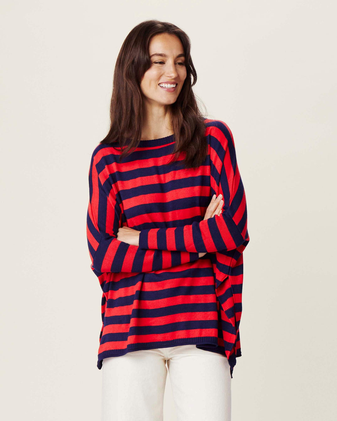 Catalina Sweater - Ink/Red Stripe