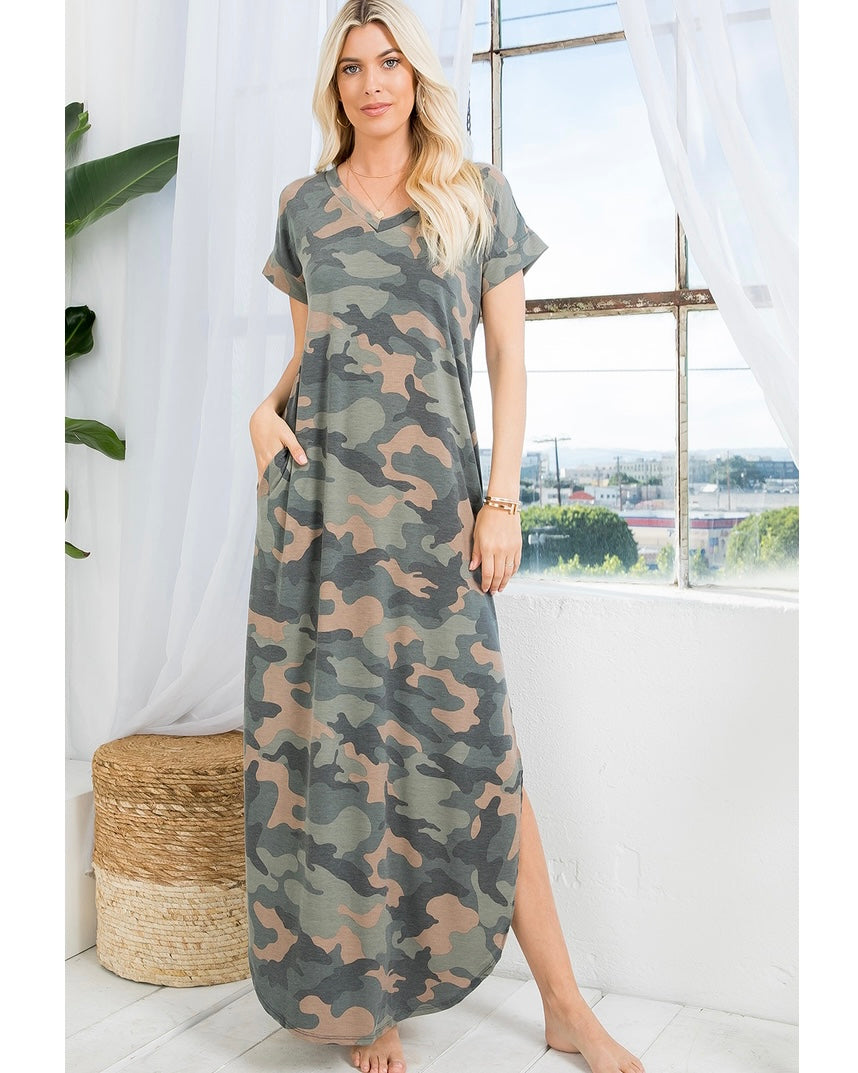 CAMO MAXI DRESS CAMO MAXI DRESS