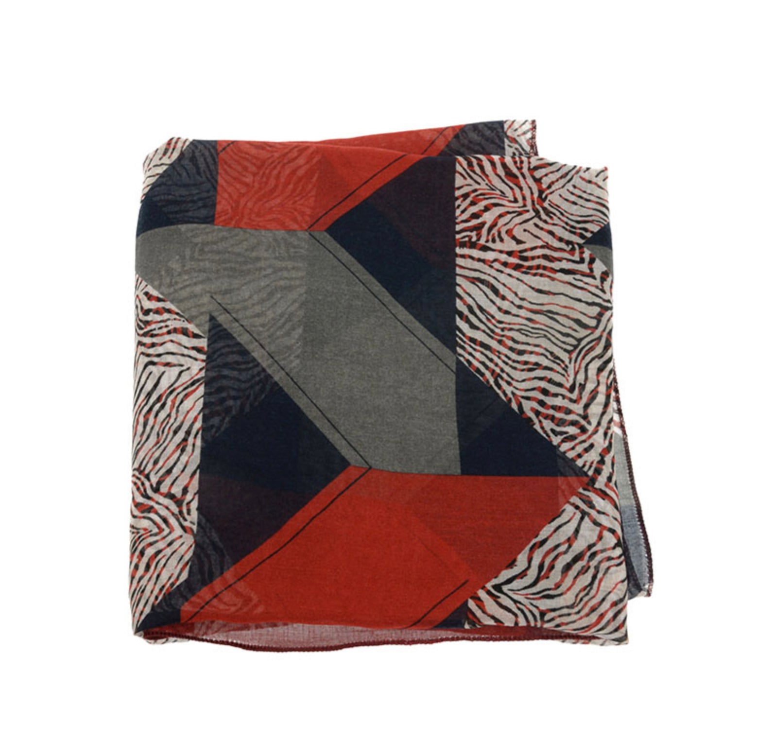 RED ABSTRACT TIGER SCARF