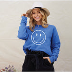 Load image into Gallery viewer, SMILEY FACE SWEATSHIRT - Blue
