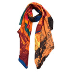 Load image into Gallery viewer, ABSTRACT WAVES SCARF -ORANGE
