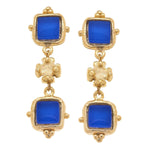 Load image into Gallery viewer, CHARLOTTE DEUX TIER EARRINGS - BLUE
