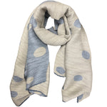 Load image into Gallery viewer, POLKA DOT SCARF - GRAY AND TAN

