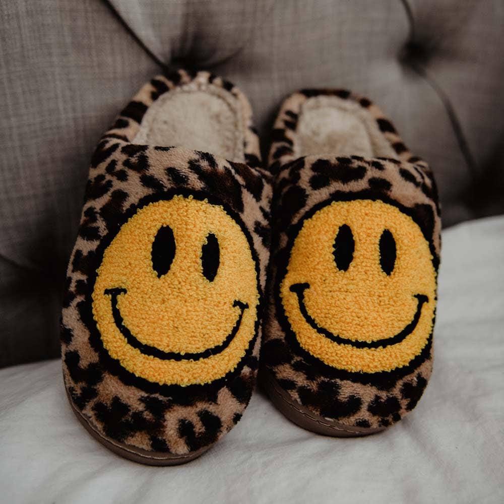 LEOPARD SMILEY SLIPPERS